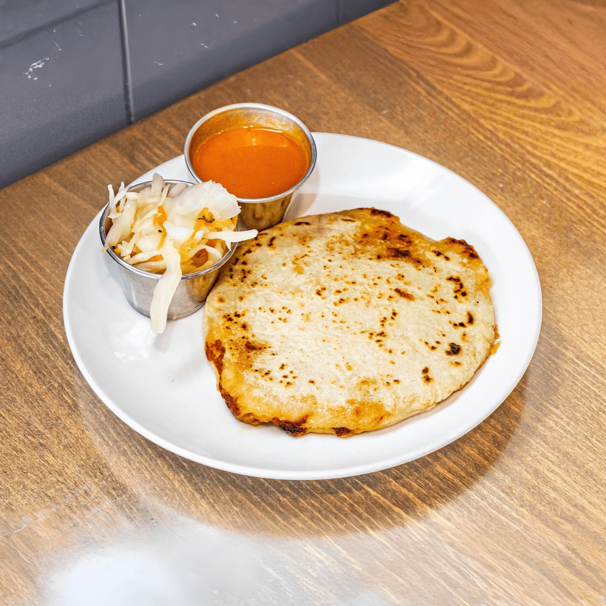 Spinach & Cheese Pupusa.